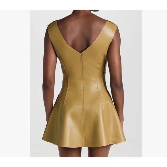 Norma Kamali Gracie Faux leather Mini Dress Size S $225 MSRP - Picture 2 of 12